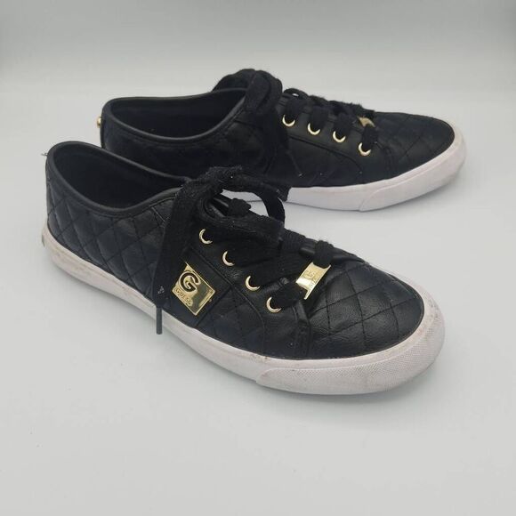 G by guess black quilted sneakers women's size 7.5 - Picture 1 of 6